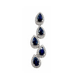 Earrings | Cascade Sapphire & Diamond, 14k White Gold | Martinela