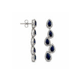Earrings | Cascade Sapphire & Diamond, 14k White Gold | Martinela