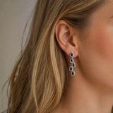 Earrings | Cascade Sapphire & Diamond, 14k White Gold | Martinela