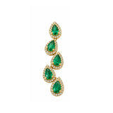 Earrings | Cascade Emerald & Diamond, 14k Yellow Gold | Martinela