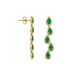Earrings | Cascade Emerald & Diamond, 14k Yellow Gold | Martinela