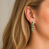 Earrings | Cascade Emerald & Diamond, 14k Yellow Gold | Martinela