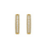 Earrings | Hoop Radiance Diamond, 14k Yellow Gold | Martinela