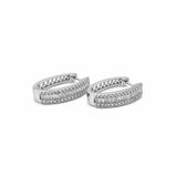 Earrings | Hoop Radiance Diamond, 14k White Gold | Martinela