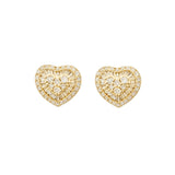 Earrings | Heart-Full Diamond, 18k Yellow Gold | Martinela