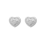 Earrings | Heart-Full Diamond, 18k White Gold | Martinela