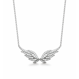 Diamond Wing Necklace - White Gold