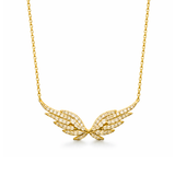 Diamond Wing Necklace - Yellow Gold