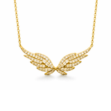 Diamond Wing Necklace - Yellow Gold
