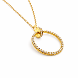 Diamond Nail Pendant Necklace - Yellow Gold