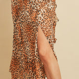 SAVANNAH SPLENDOR LEOPARD PRINT MIDI DRESS JULIA
