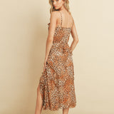 SAVANNAH SPLENDOR LEOPARD PRINT MIDI DRESS JULIA