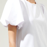 MODERN MINIMALIST BUBBLE SLEEVE BLOUSE EVE FOR WOMEN - WHITE